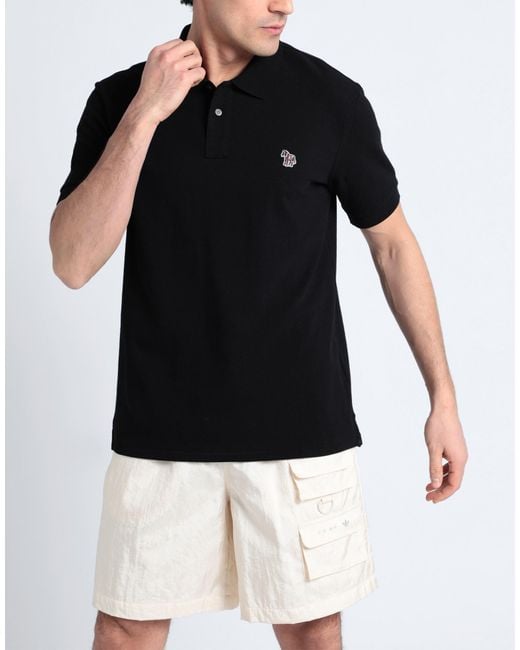 Paul Smith Black Polo Shirt Organic Cotton for men