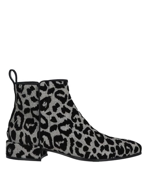 Dolce & Gabbana Multicolor Black Silver Leopard Ankle Zipper Boots Shoes