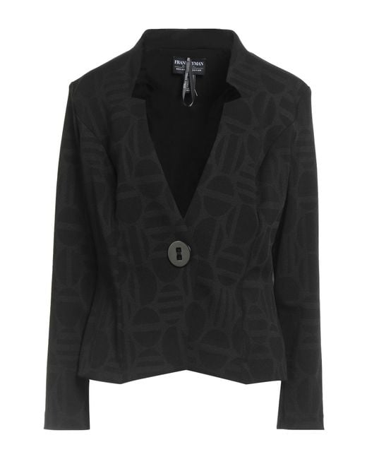 FRANK LYMAN Black Blazer Polyester, Nylon, Elastane