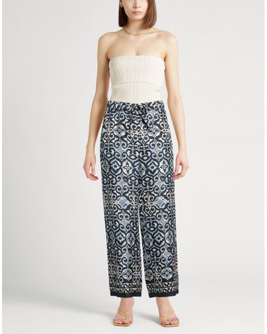 Max Mara Blue Pants Silk