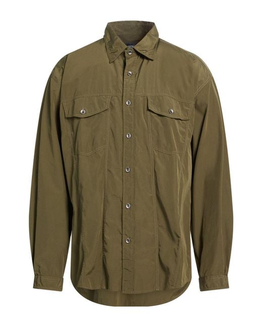 FRIZMWORKS Green Military Shirt Polyester, Cotton for men