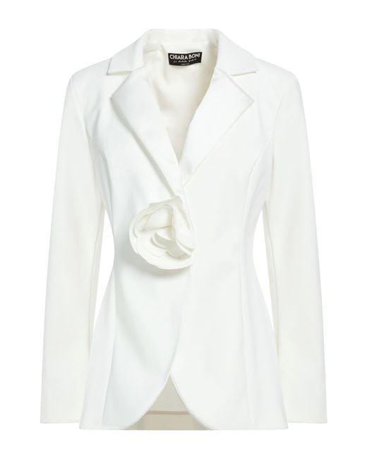 La Petite Robe Di Chiara Boni White Blazer Polyamide, Elastane