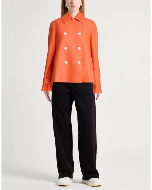 Harris Wharf London Orange Coat Virgin Wool