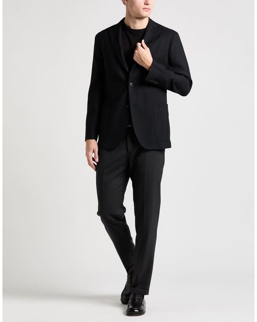 Boglioli Black Blazer Virgin Wool for men
