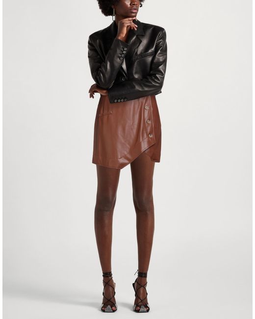 Jijil Brown Mini Skirt Polyester