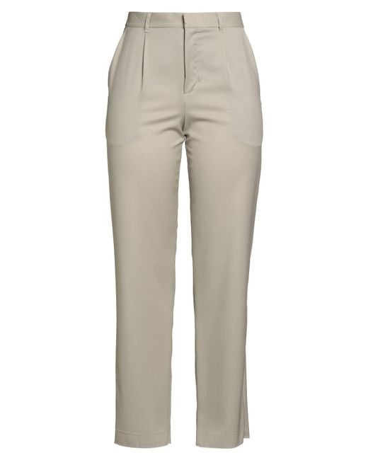 FEDERICO CINA Gray Sand Pants Wool