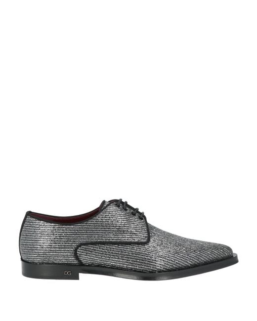 Dolce & Gabbana Gray Lace-Up Shoes for men