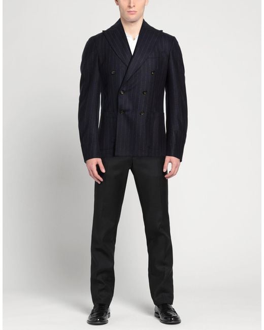 De Petrillo Blue Blazer Virgin Wool for men
