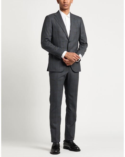 Caruso Black Suit Wool for men