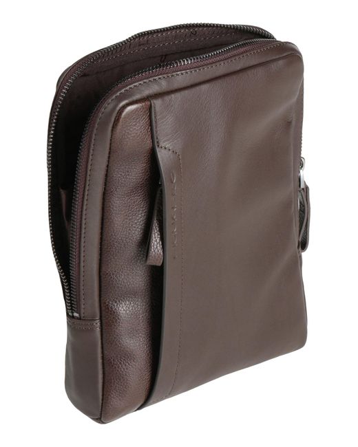 Piquadro Brown Dark Cross-Body Bag Cow Leather, Eva (Ethylene for men