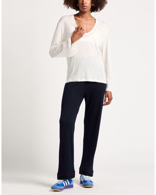 By Malene Birger White Ivory T-Shirt Lyocell, Linen