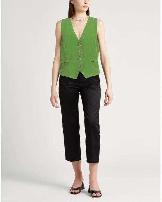 .., merci italia Green Tailored Vest Cotton, Elastane