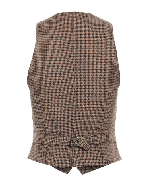 Lardini Brown Camel Tailored Vest Wool, Silk, Elastane for men