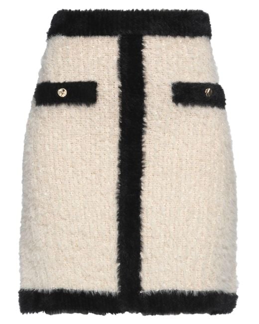 Nina Ricci Black Ivory Mini Skirt Polyamide, Cotton, Viscose, Metallic Fiber