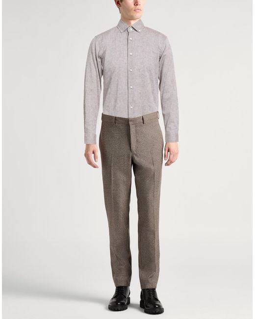 Bagutta Gray Shirt Linen, Cotton for men