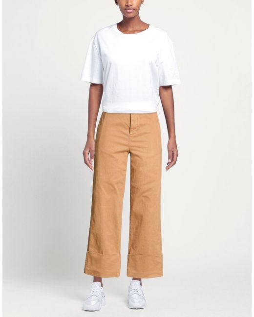 Twinset Natural Pants Cotton, Elastane