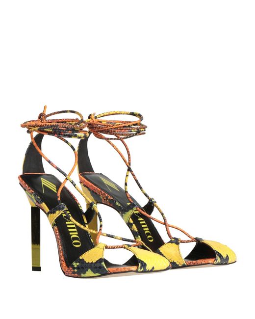 The Attico Metallic Marigold Sandals Leather