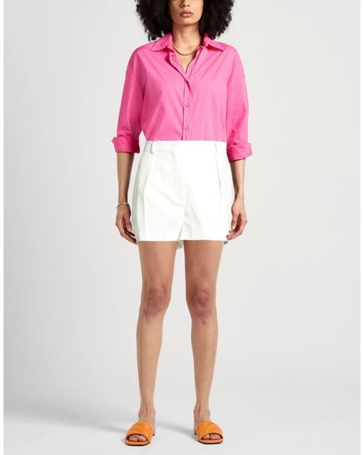 Sportmax White Shorts & Bermuda Shorts Cotton, Elastane