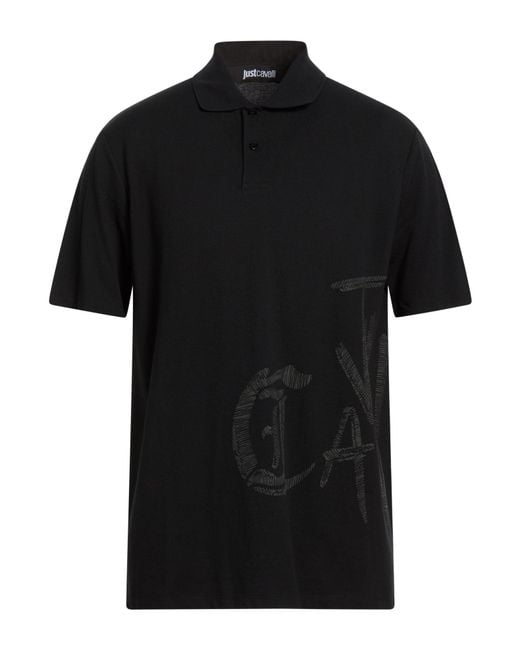 Just Cavalli Black Polo Shirt for men