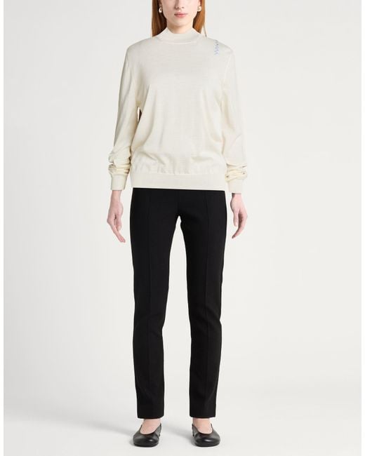 Marni White Turtleneck Virgin Wool, Silk