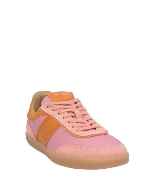 Tod's Pink Two-Tone Leather Sneakers