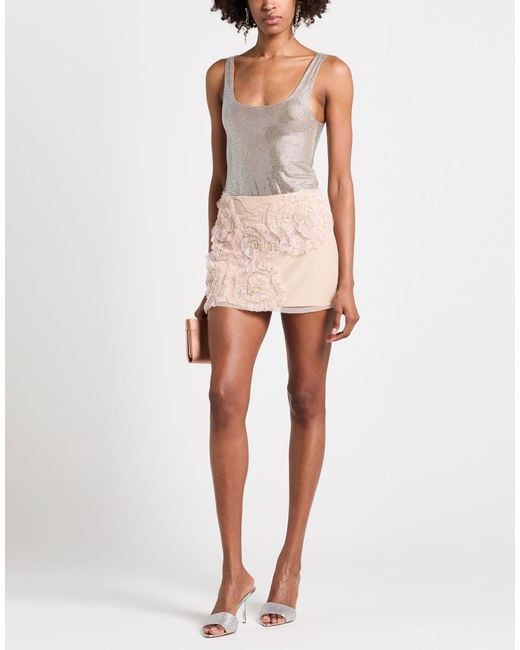 DES_PHEMMES Natural Mini Skirt