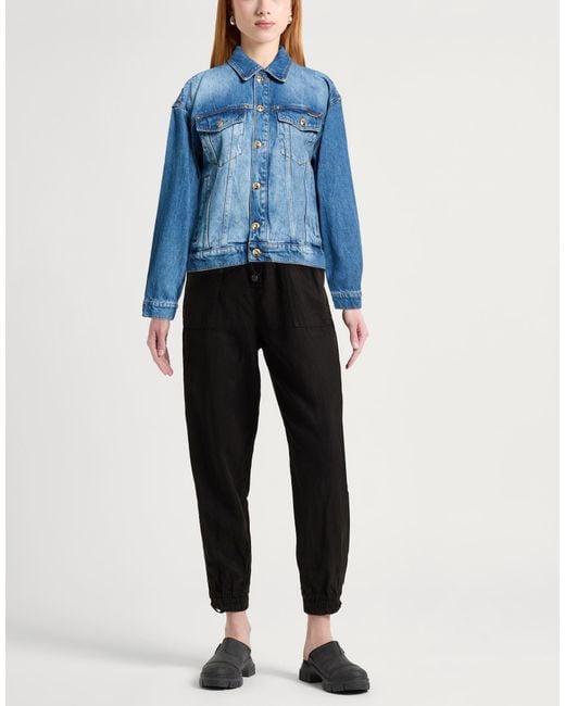 Just Cavalli Blue Denim Outerwear Cotton