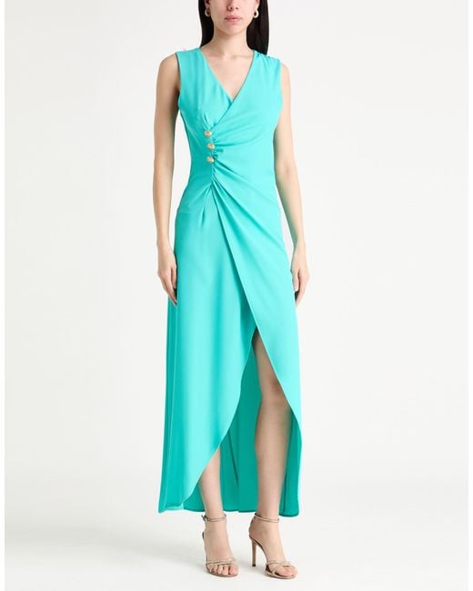 ViCOLO Blue Maxi Dress Polyester, Elastane