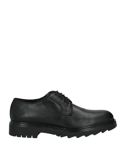 Exton Black Lace-Up Shoes Leather for men
