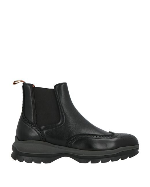 Santoni Black Ankle Boots Leather for men