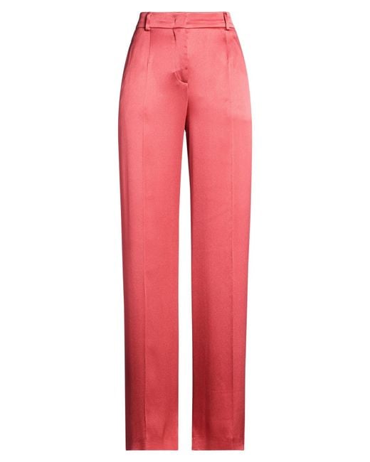 Alberta Ferretti Red Coral Pants Acetate, Silk
