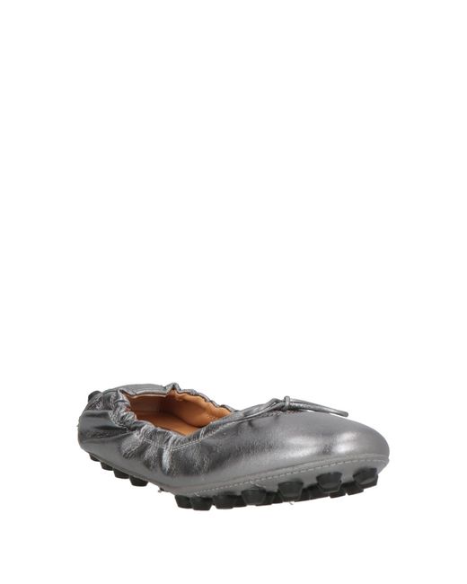 Tod's Gray Ballet Flats Leather