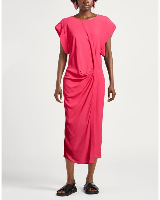 8pm Pink Midi Dress Acetate, Silk