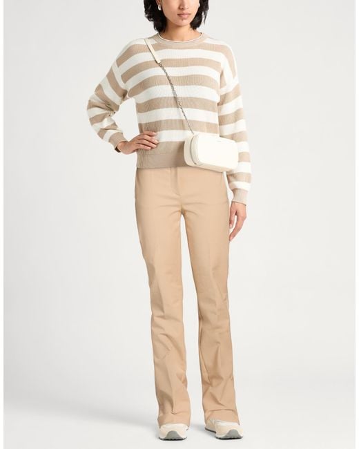 Sportmax Natural Pants Cotton, Polyamide, Elastane