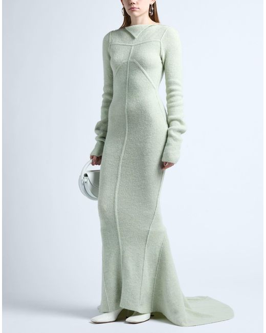 Rick Owens Green Maxi Dress Alpaca Wool, Polyamide, Wool, Elastane