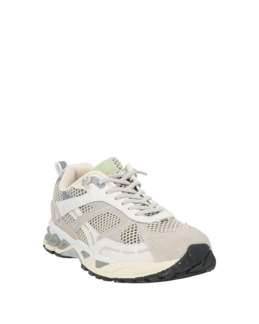 Mr P. White Sneakers Leather, Textile Fibers, Synthetic Material for men