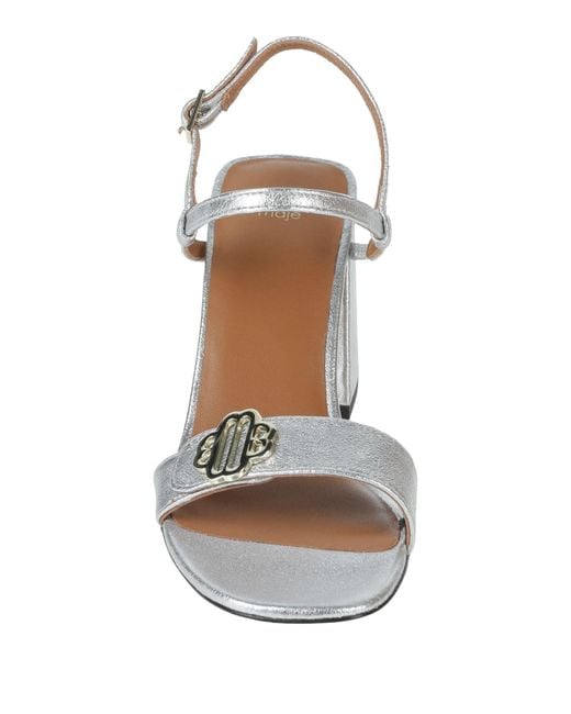 Maje White Sandals Leather