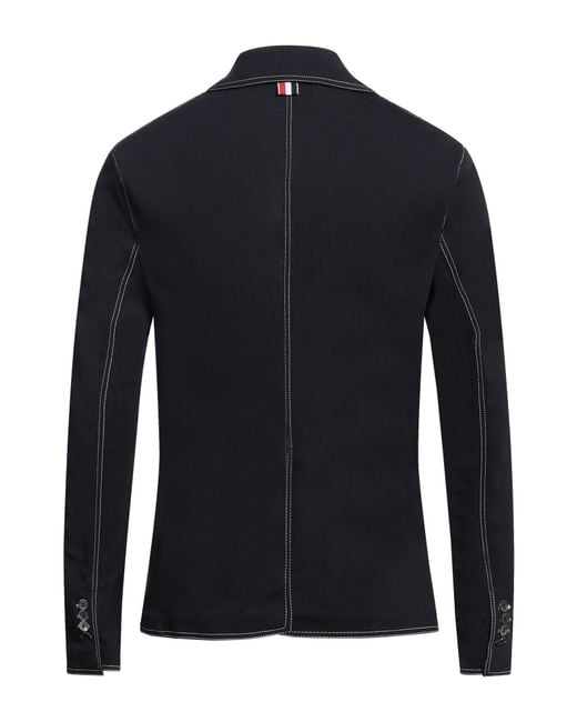 Thom Browne Blue Blazer Wool, Polyamide, Elastane for men