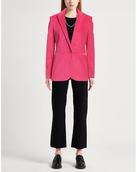 Dondup Pink Blazer Cotton, Elastane