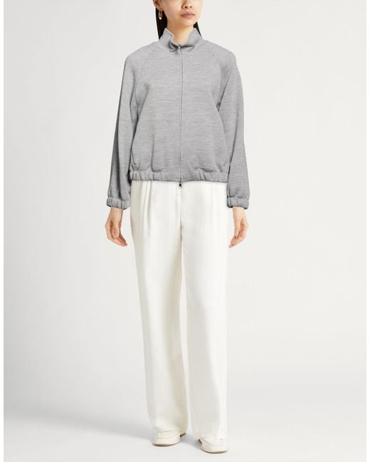 Max Mara Gray Light Sweatshirt Wool, Cotton, Polyester