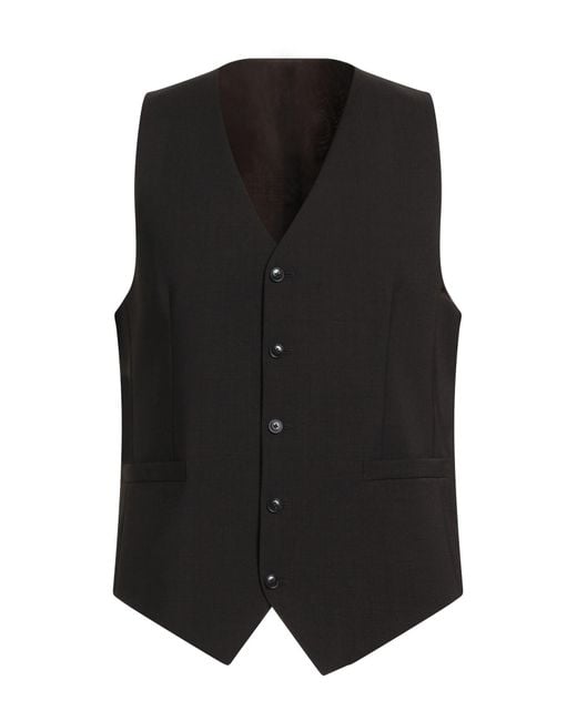 Tiger Of Sweden Black Tailored Vest Recycled Polyester, Wool, Elastane for men