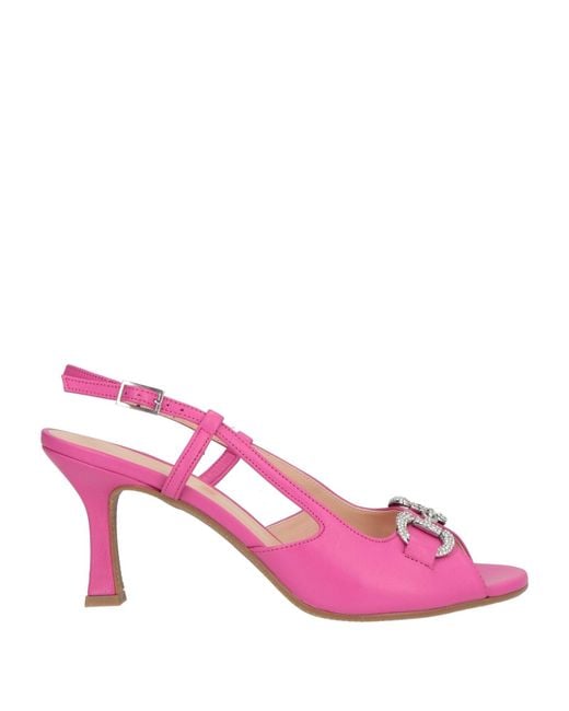 Lorenzo Mari Pink Fuchsia Sandals Leather