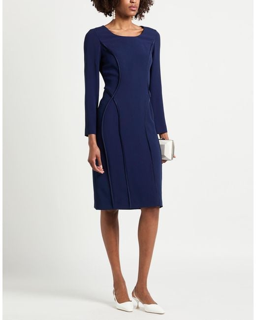 Alberta Ferretti Blue Midi Dress Silk, Viscose