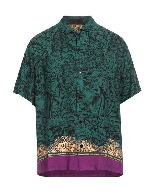 Just Cavalli Green Shirts for men