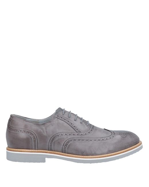 Nero Giardini Gray Lace-Up Shoes Soft Leather for men