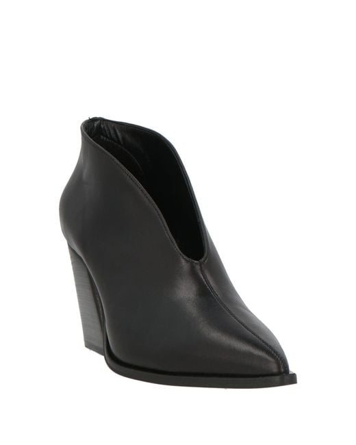 PAOLO MATTEI Black Ankle Boots Leather