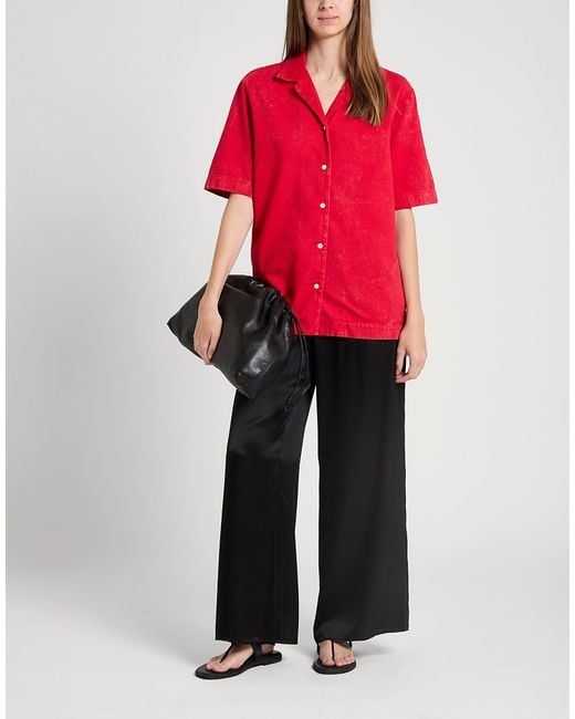 COS Red Denim Shirt Organic Cotton, Recycled Cotton