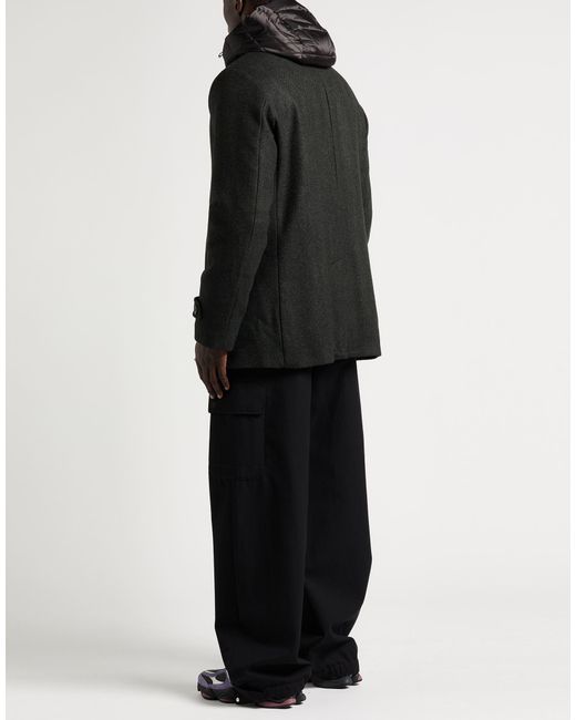 Moorer Black Dark Coat Virgin Wool, Wool, Acrylic, Elastane for men