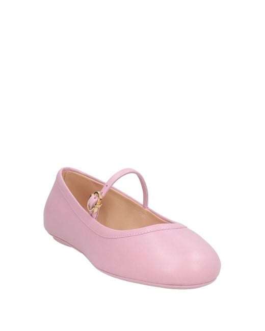 Gianvito Rossi Pink Ballet Flats Leather