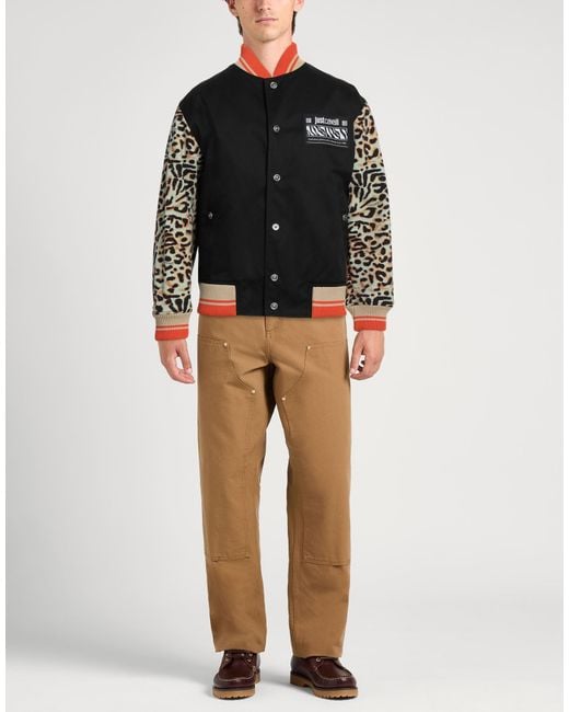Just Cavalli Black Jacket Polyester, Cotton, Elastane, Polyamide for men